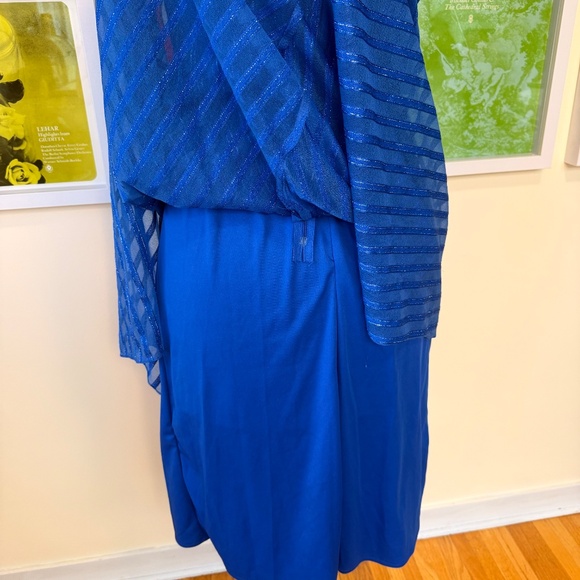 Vintage 70s Blue Strappy Handkerchief-Hem Dress - Picture 10 of 10